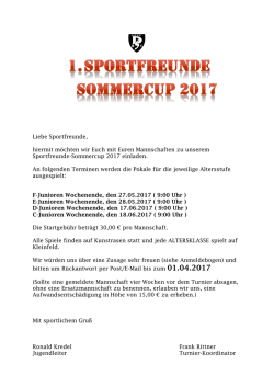 Sportfreunde-Einladung Sommercup