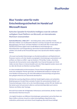 Blue Yonder setzt für mehr Entscheidungssicherheit im Handel auf