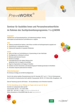 Prev@WORK - Fachstelle für Suchtprävention Berlin