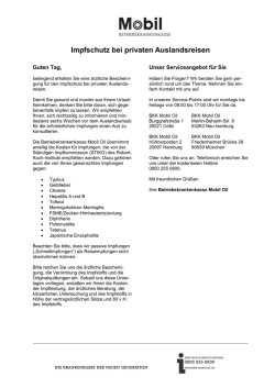 Impfschutz bei privaten Auslandsreisen