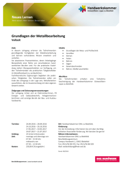 Grundlagen der Metallbearbeitung