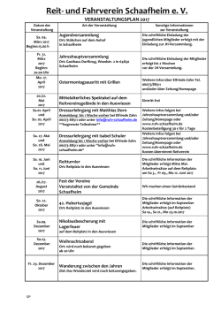 Terminplanung 2017 - Reit- und Fahrverein Schaafheim