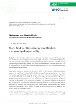 Statement von Martin Litsch - AOK
