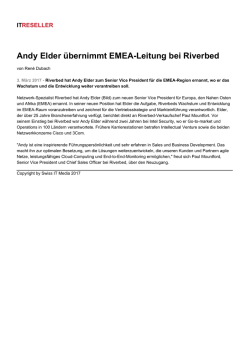 Andy Elder übernimmt EMEA-Leitung bei Riverbed