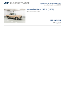 Mercedes-Benz 280 SL (1968) 235 000 EUR