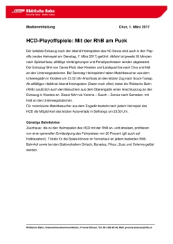 HCD-Playoffspiele: Mit der RhB am Puck