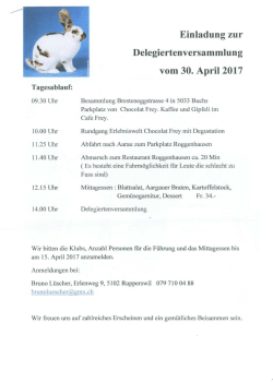 Einladung zu r Delegiertenversammlung vom 30. April 2017