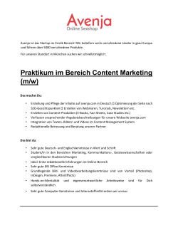Praktikum im Bereich Content Marketing (m/w)