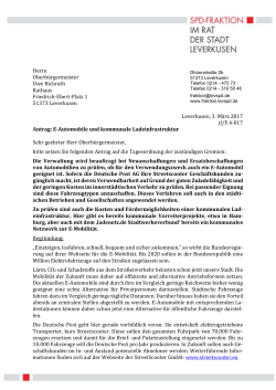 SPD-Antrag: Elektromibilität - Leverkusen