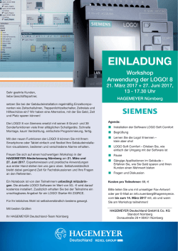 Schulung Nürnberg: Siemens LOGO8 (Mai und Juni)