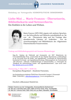 Marie Franzos – Übersetzerin, Bibliothekarin und Netzwerkerin.