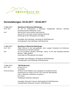 Veranstaltungen: 03.03.2017 - 04.04.2017