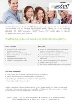 Praktikanten im Bereich Automotive Radarentwicklung