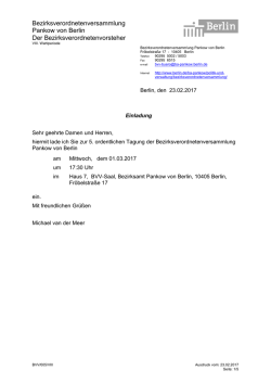 Einladung zur 05. BVV - SPD