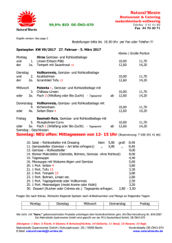 Wochen-Speiseplan