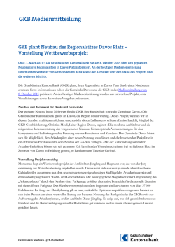 GKB Medienmitteilung - Graub&uuml;ndner Kantonalbank.
