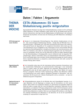 THEMA DER WOCHE CETA-Abkommen: EU kann Globali sierung