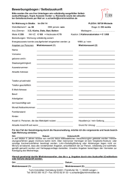 Bewerbungsbogen / Selbstauskunft