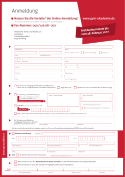 Anmeldeformular Gym-Akademie 2017 - Hamburg