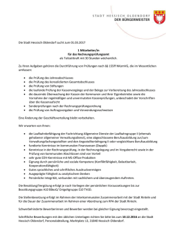 Die Stadt Hessisch Oldendorf sucht zum 01.03.2017 1 Mitarbeiter/in