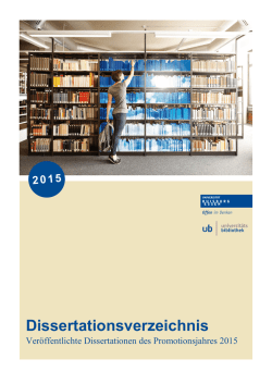 Dissertationsverzeichnis 2015(Stand 03.03.2017)