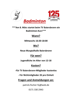 Badminton beim TV Baiersbronn