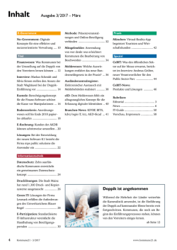Inhalt Ausgabe 3/2017 &ndash; M&auml;rz Doppik ist
