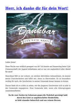 Herr, ich danke dir f&uuml;r dein Wort!