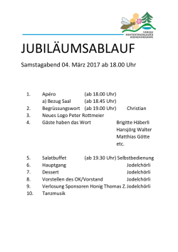 JUBIL&Auml;UMSABLAUF