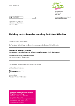 Einladung und Traktandenliste