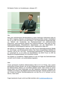 Rechtsanwalt Stephan Freiherr von Hundelshausen