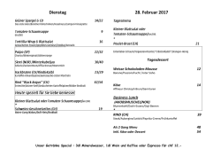 Dienstag 28. Februar 2017