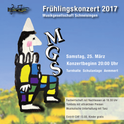 Frühlingskonzert 2017 - Musikgesellschaft Schneisingen
