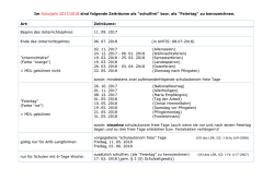Im Schuljahr 2017/2018 sind folgende Zeitr&auml;ume als "schulfrei" bzw