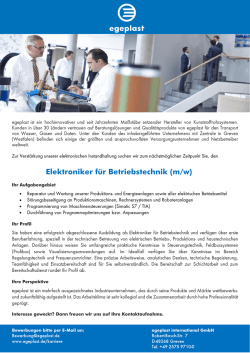 Elektroniker für Betriebstechnik (m/w)