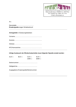 Ersatzvignette wegen Scheibenbruch