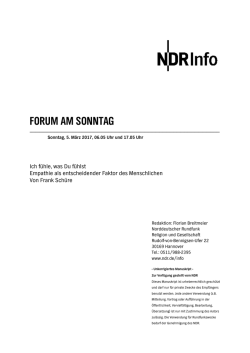 Ich f&uuml;hle, was Du f&uuml;hlst