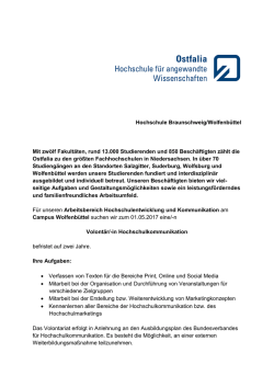 Hochschule Braunschweig/Wolfenb&uuml;ttel Mit zw&ouml;lf - PR