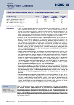 News Flash 01.03.2017: China PMIs: Überraschend positiv