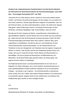 Gru&szlig;wort der nieders&auml;chsischen Sozialministerin Cornelia