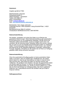 Impressum Angaben gem&auml;&szlig; &sect; 5 TMG: Malerfachbetrieb Jaskowiak