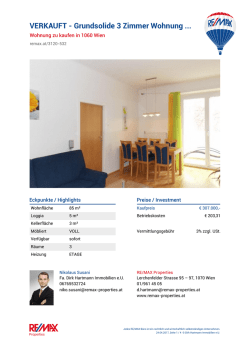 Grundsolide 3 Zimmer Wohnung mit Loggia in 1060 Wien