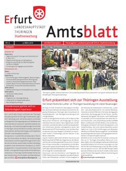 Amtsblatt Nr. 4 vom 03.03.2017 der Landeshauptstadt Erfurt
