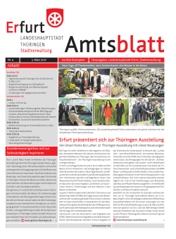 Amtsblatt Nr. 4 vom 03.03.2017 der Landeshauptstadt Erfurt