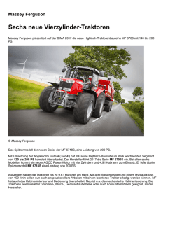 Sechs neue Vierzylinder-Traktoren - Eilbote