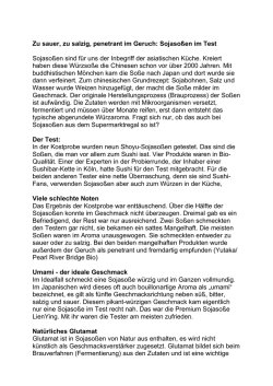 Infoseite Sojasauce im Test