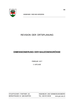 Dimensionierung der Bauzonengr&ouml;sse