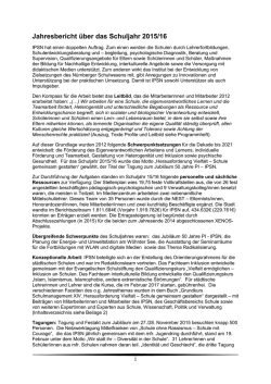 Jahresbericht IPSN Schuljahr 2015/16