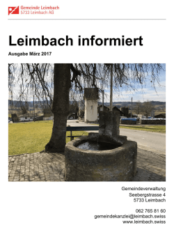 Ausgabe März 2017 - Gemeinde Leimbach AG