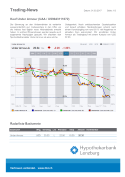 Trading-News Under Armour - Hypothekarbank Lenzburg AG